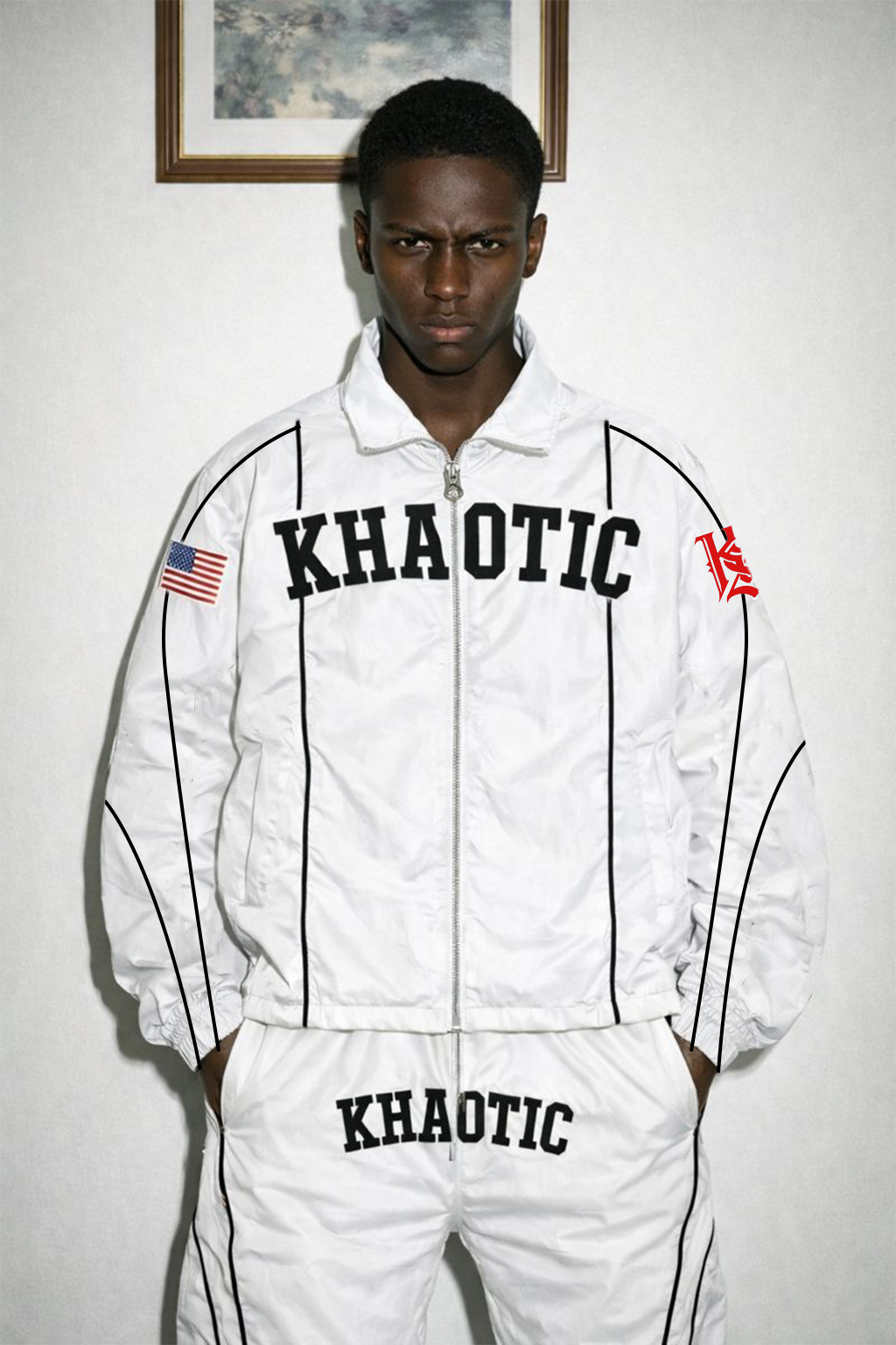 KHAOTIC Heritage Nylon Jacket “White”